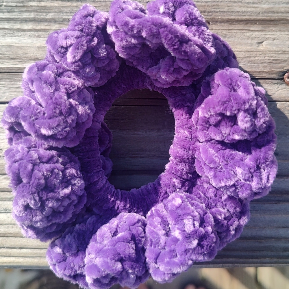 Vibrant Purple Textured Scrunchie
